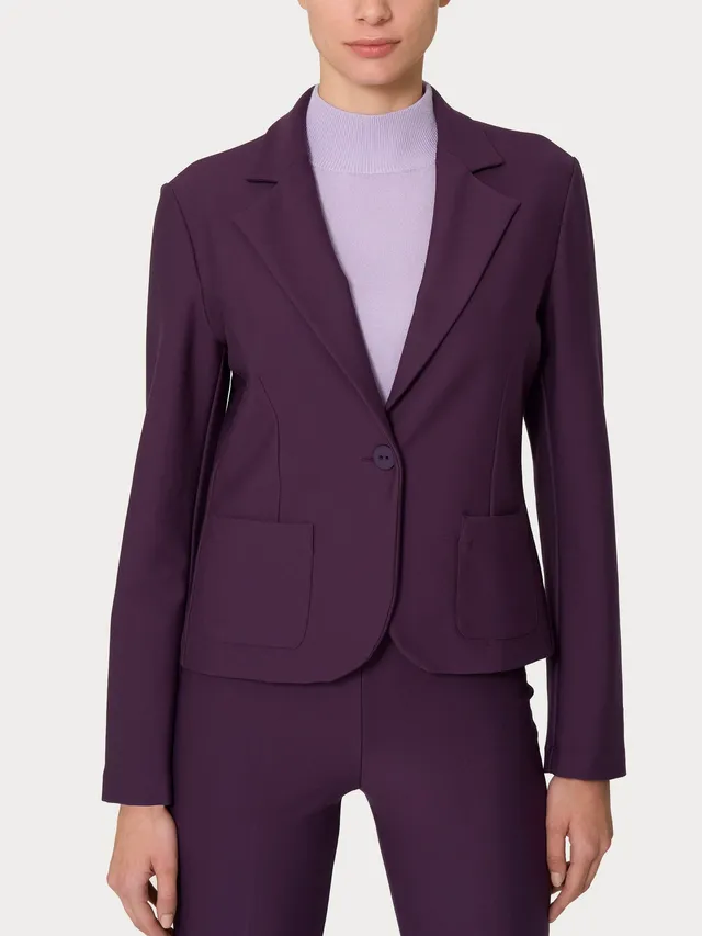 Ragno Compact Blazer Corto 1 Bottone Giacca Donna Viola Plum Perfect