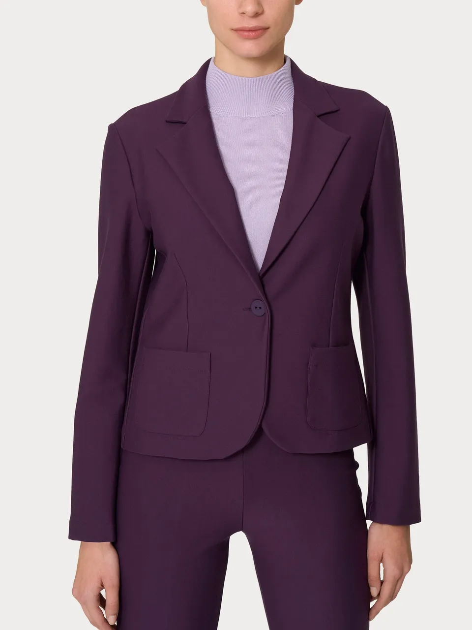 Ragno Compact Blazer Corto 1 Bottone Giacca Donna Viola Plum Perfect