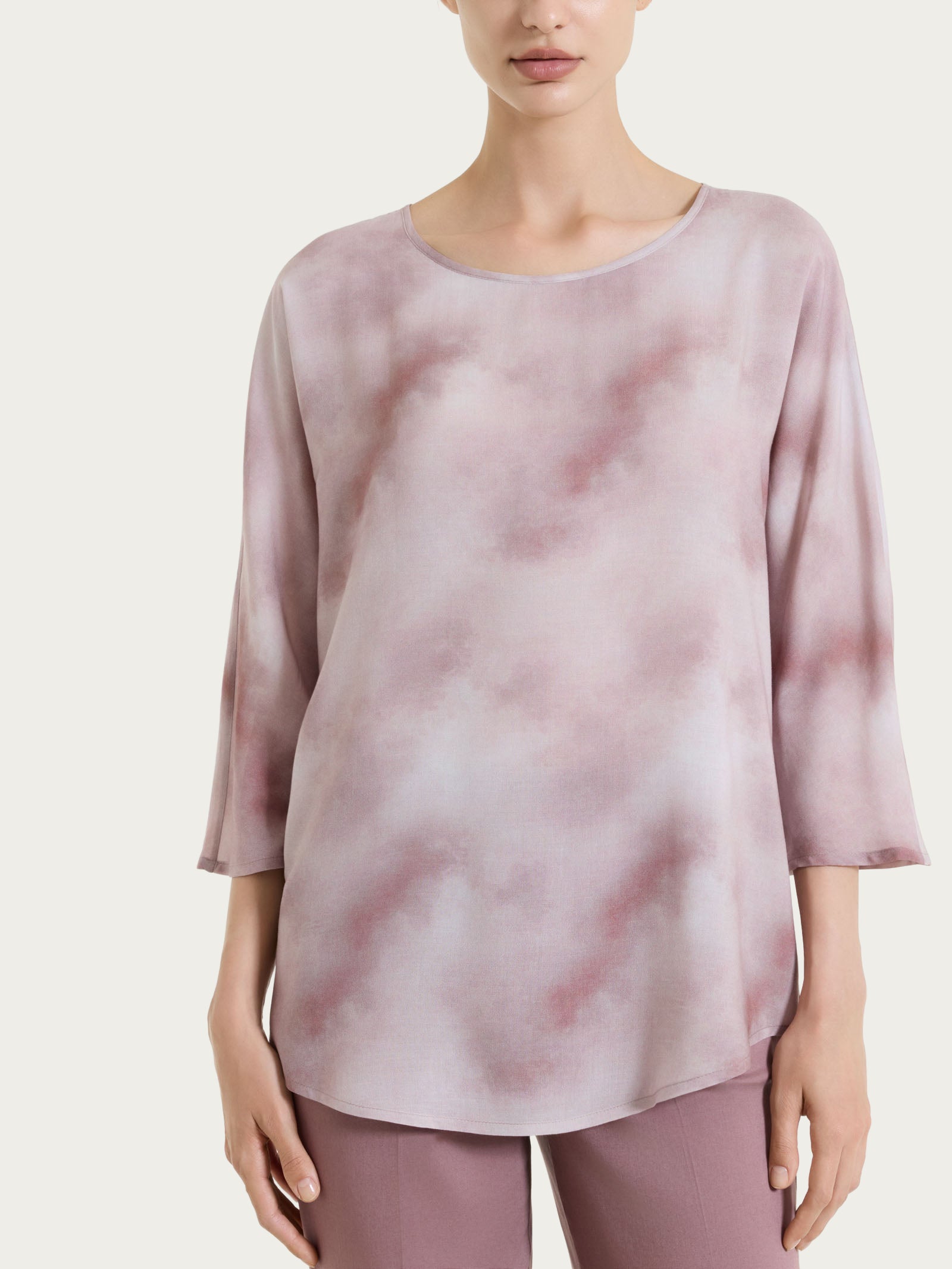 Ragno EcoSeta Blusa Fantasia Grigia Manica 3/4