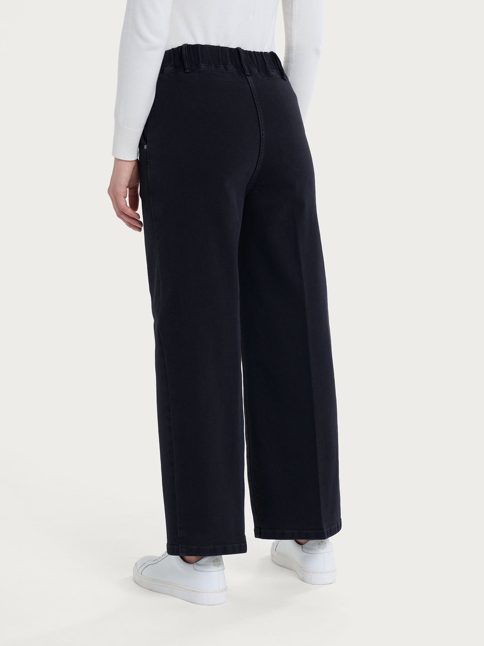 Ragno Jeans alla caviglia Super Denim wide leg Nero