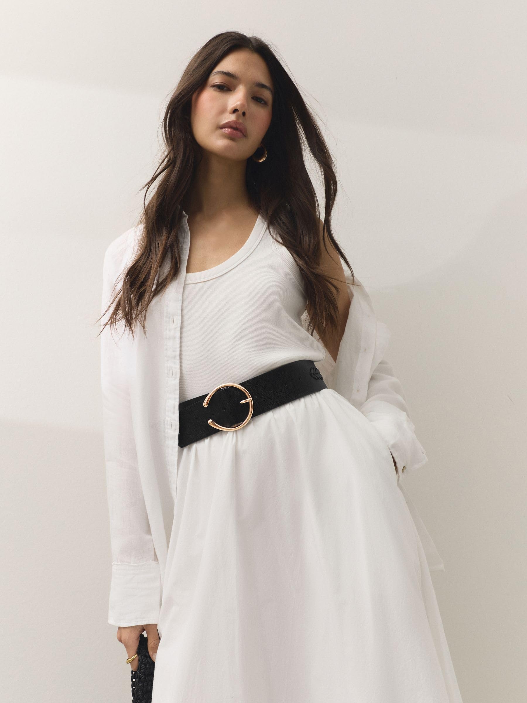 Next cintura larga intrecciata donna nera taglia S
