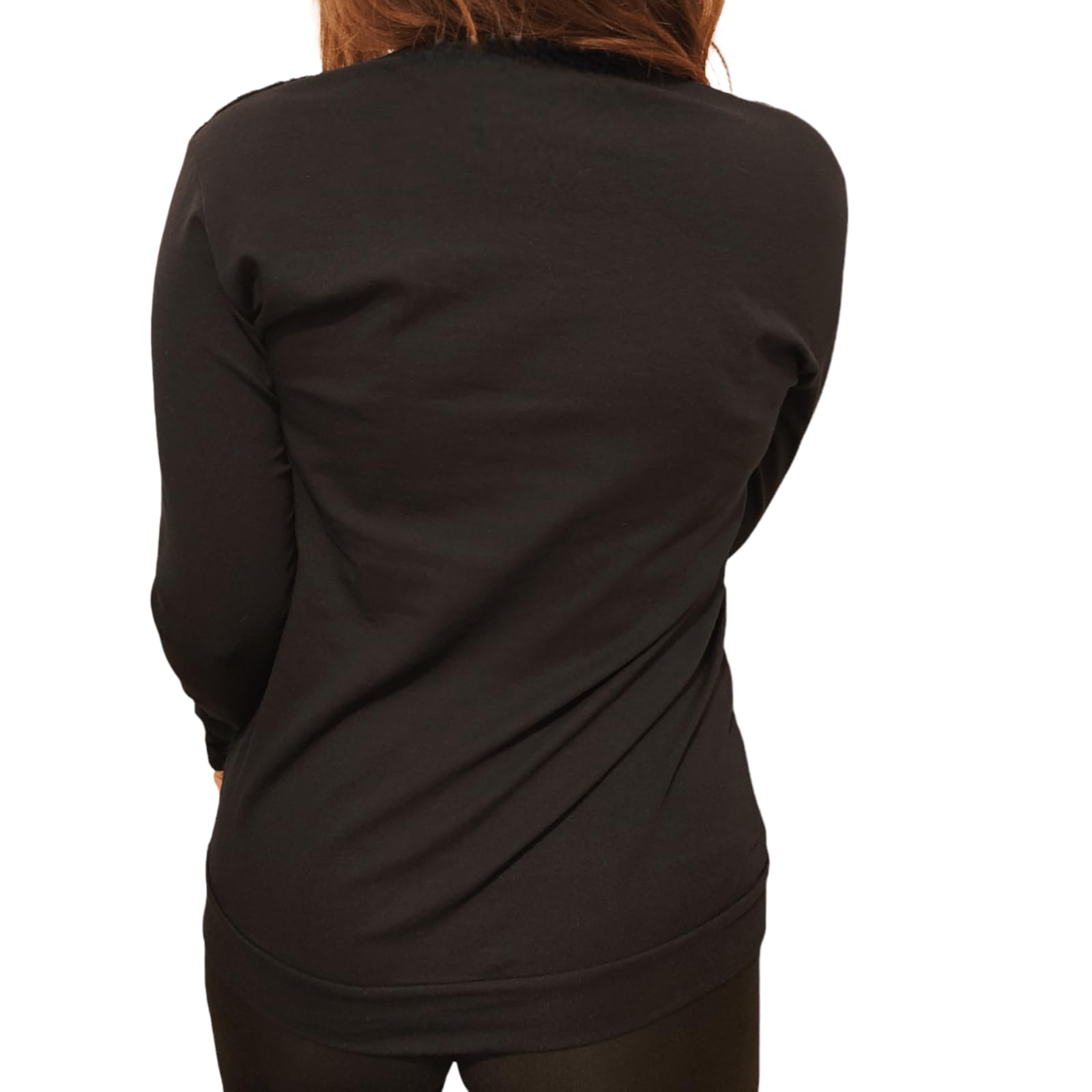 Lady C Maglia Sottogiacca Cotone Girocollo Traforata