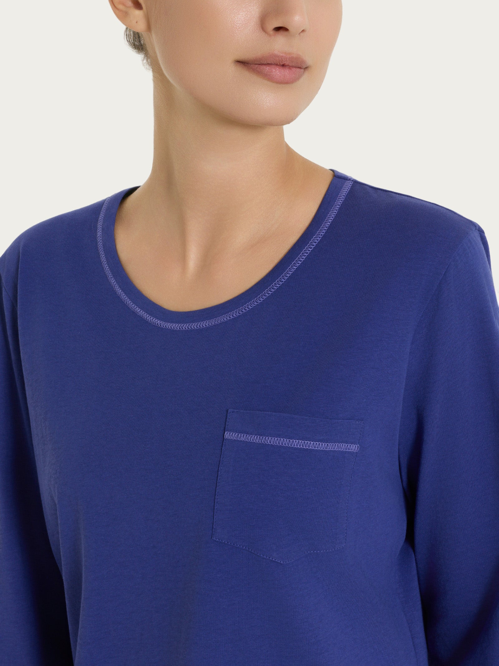 Ragno Jersey Cotone pigiama lungo girocollo navy blue