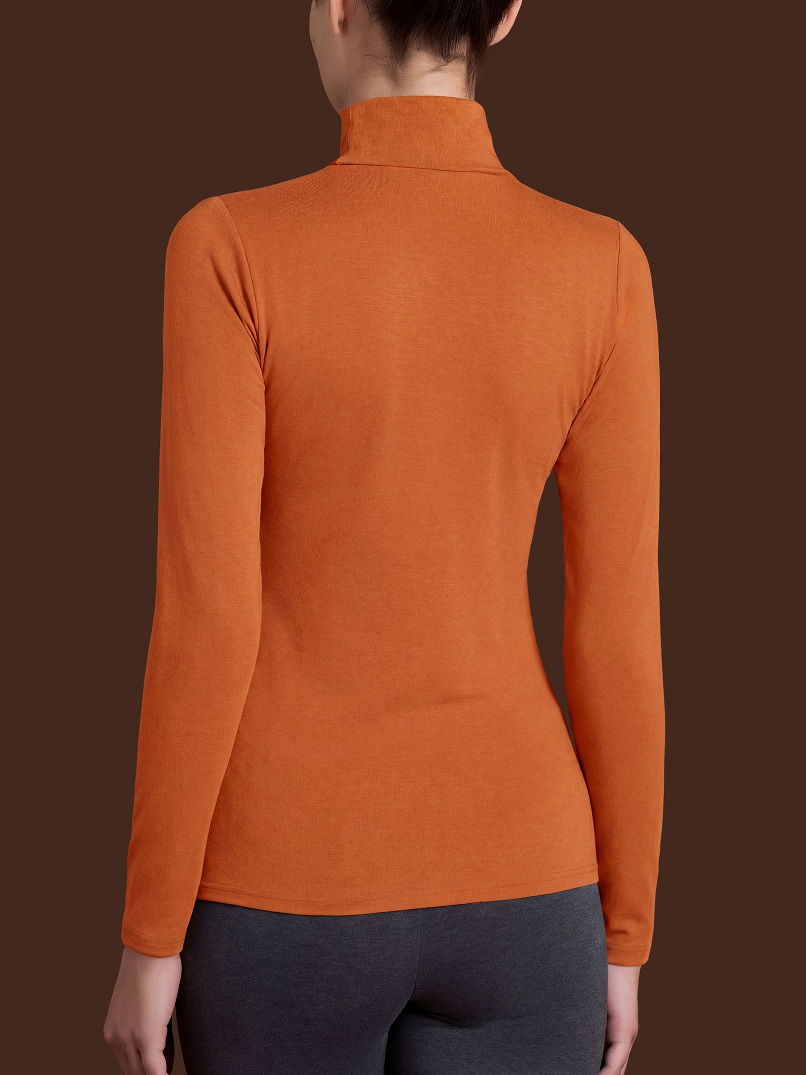 Ragno Eco Viscosa Maglia Dolcevita Rust elasticizzata