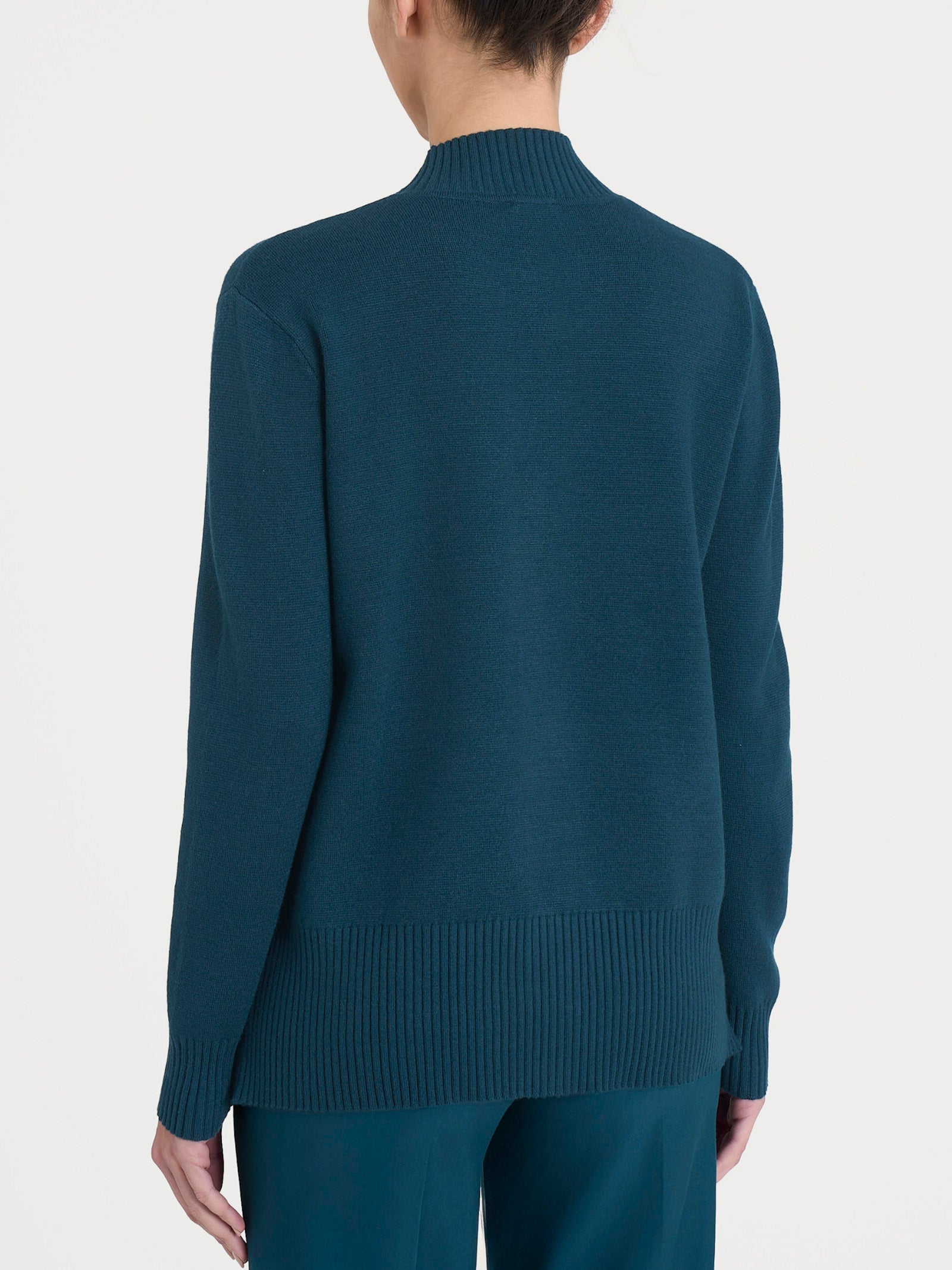 Ragno Super Soft Cardigan Collo Alto Blu Viscosa