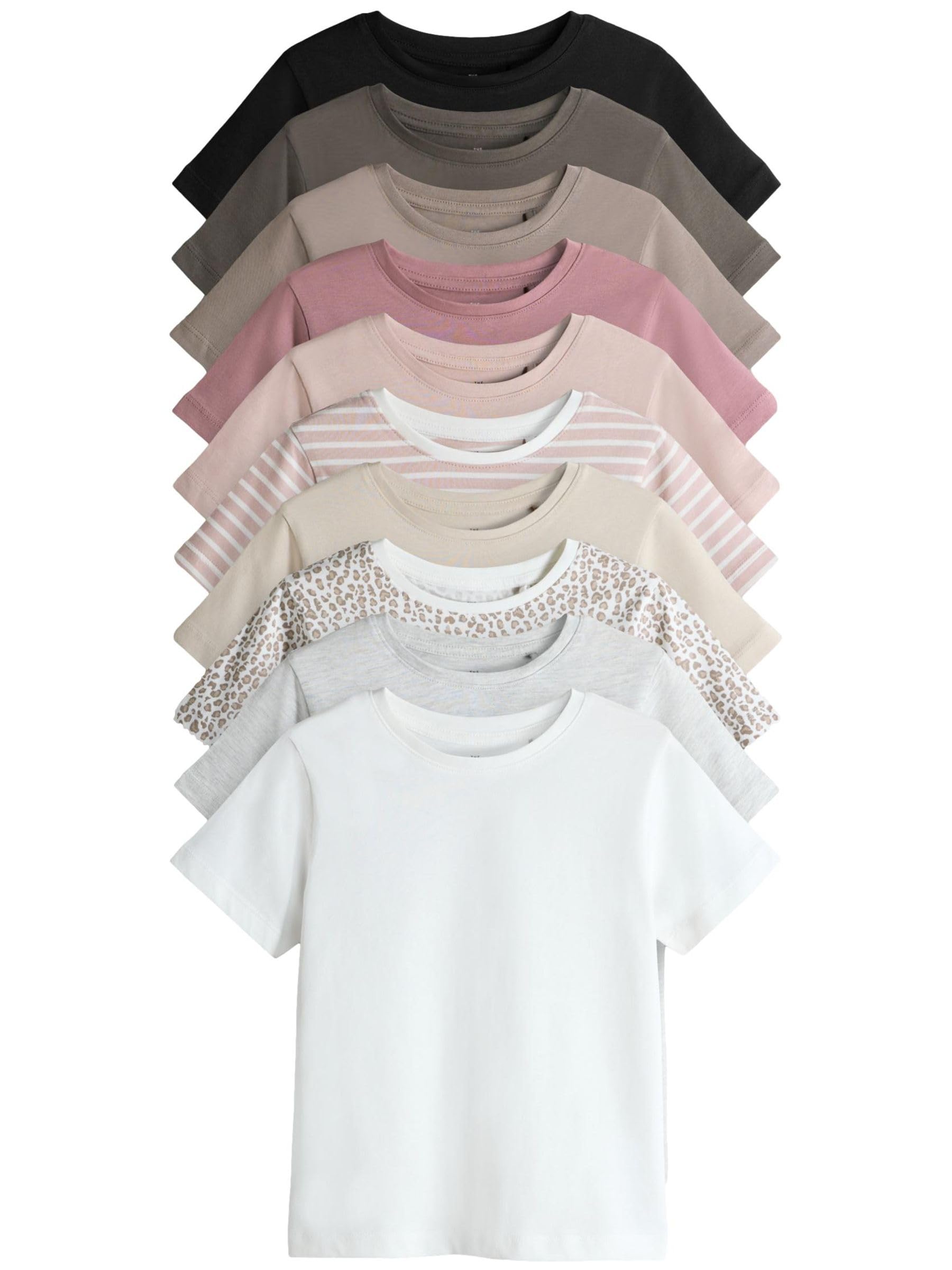 Geo Next THE SET T-Shirt Bambina Maniche Corte 10 Pezzi Cotone