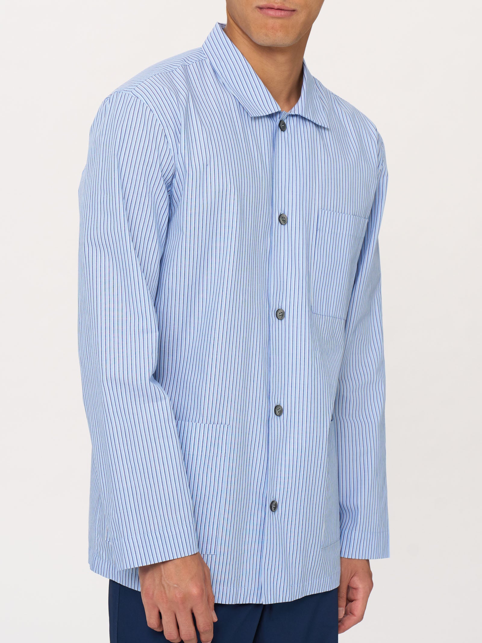 Ragno Classic pigiama aperto lungo cotone skipper blue