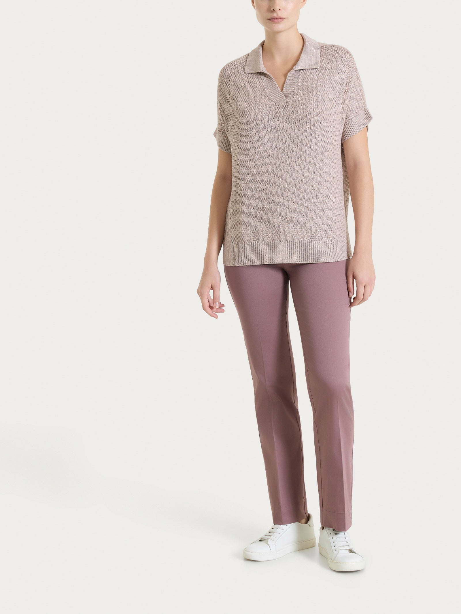 Ragno Satin Power pantalone capri dritto viola