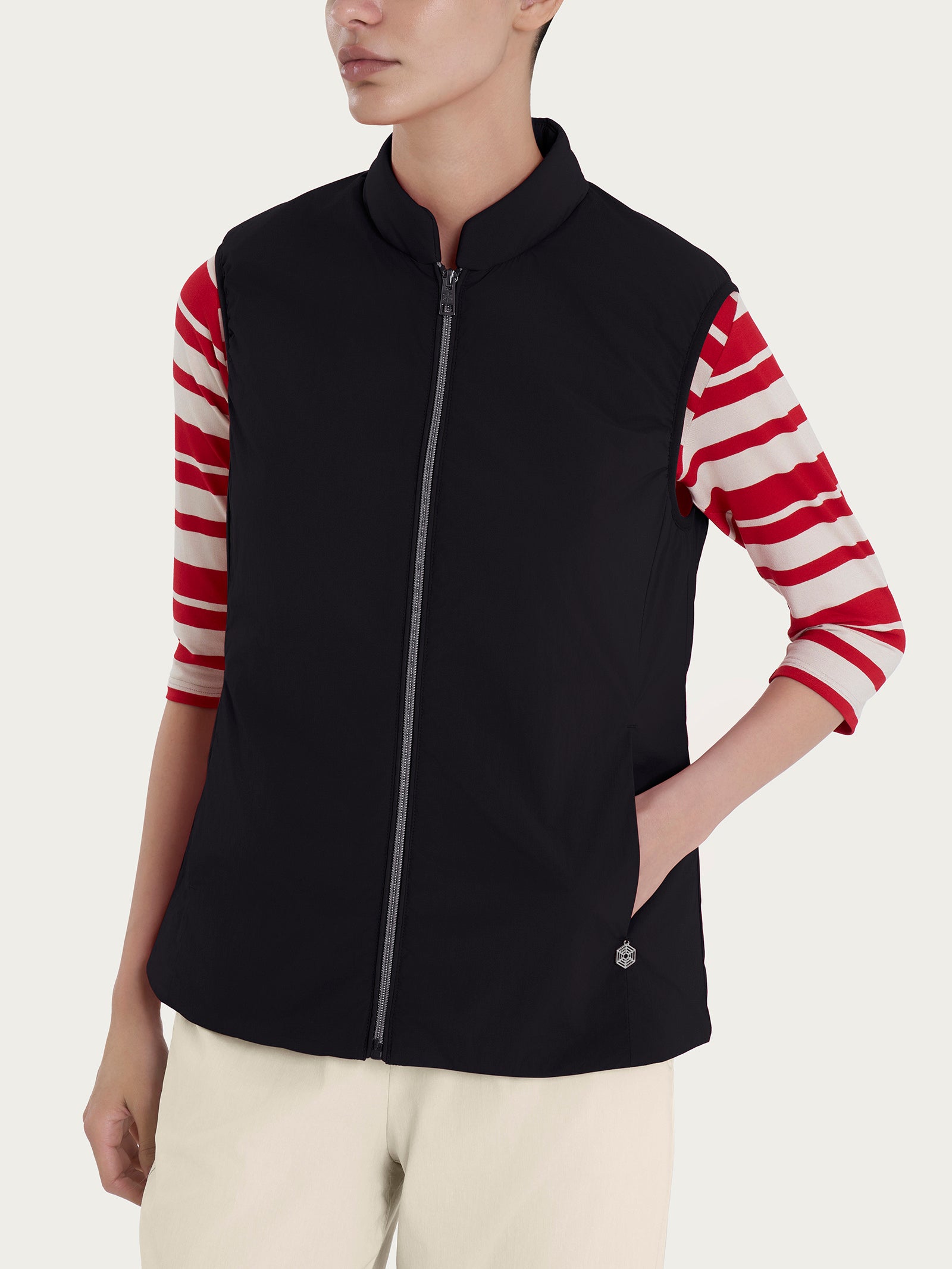Ragno Comfort Gilet Piumerino 100g Nero con Zip
