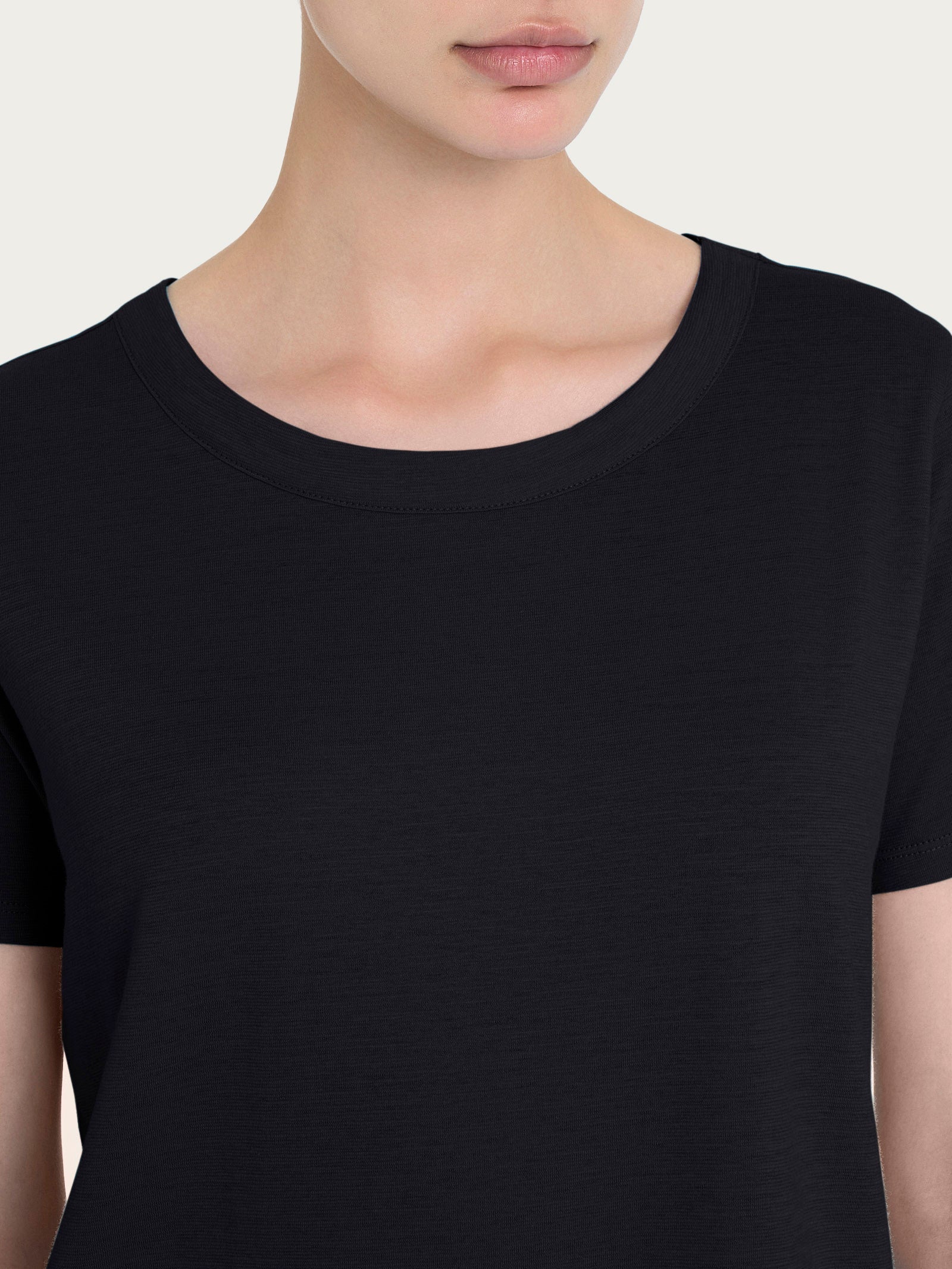 Ragno Jersey maglietta girocollo nero cotone traspirante