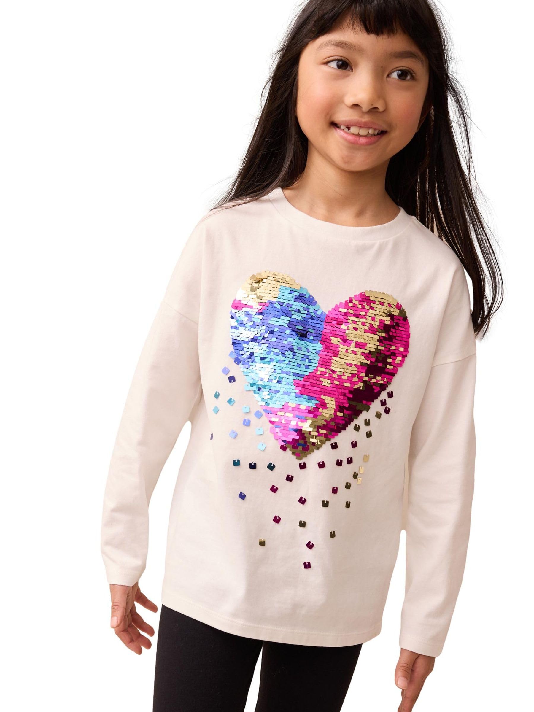Geo Next Top Bambina Maniche 3/4 con Paillettes Nero