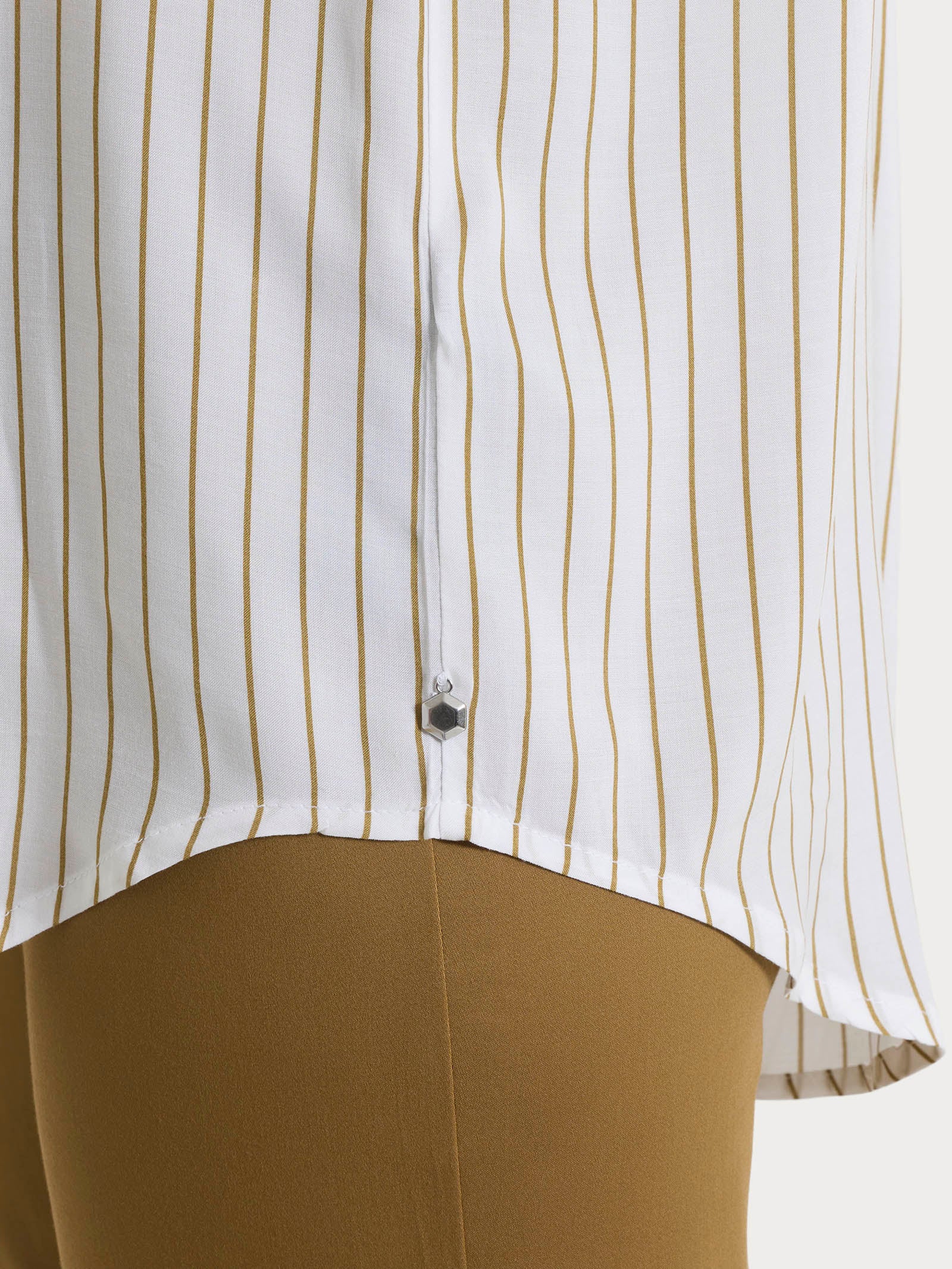 Ragno EcoSeta camicia righe fantasia white manica lunga