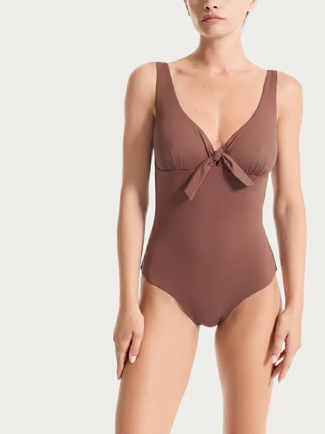 Ragno Super Fresh costume intero nodo chocolate microfibra