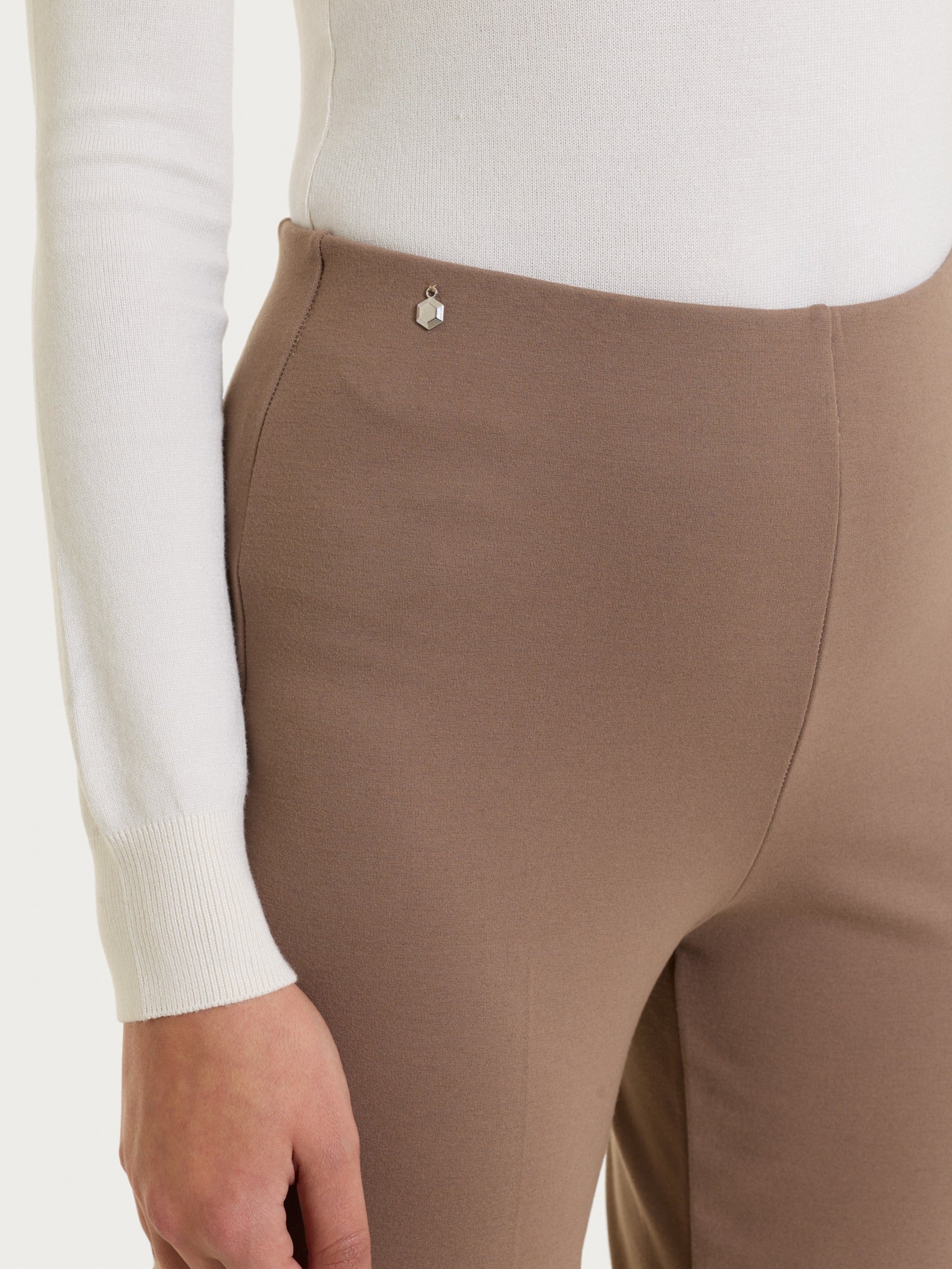 Ragno Cashmere Compact Pantalone Sigaretta Pine Bark skinny