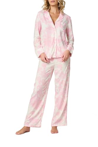 Goldenpoint Pigiama Donna Lungo Abbottonato Stampa Foliage