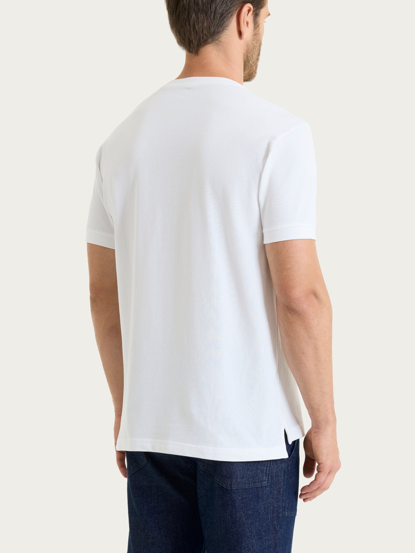 Ragno Eco Cotton Maglietta Girocollo Bianco Piquet Uomo