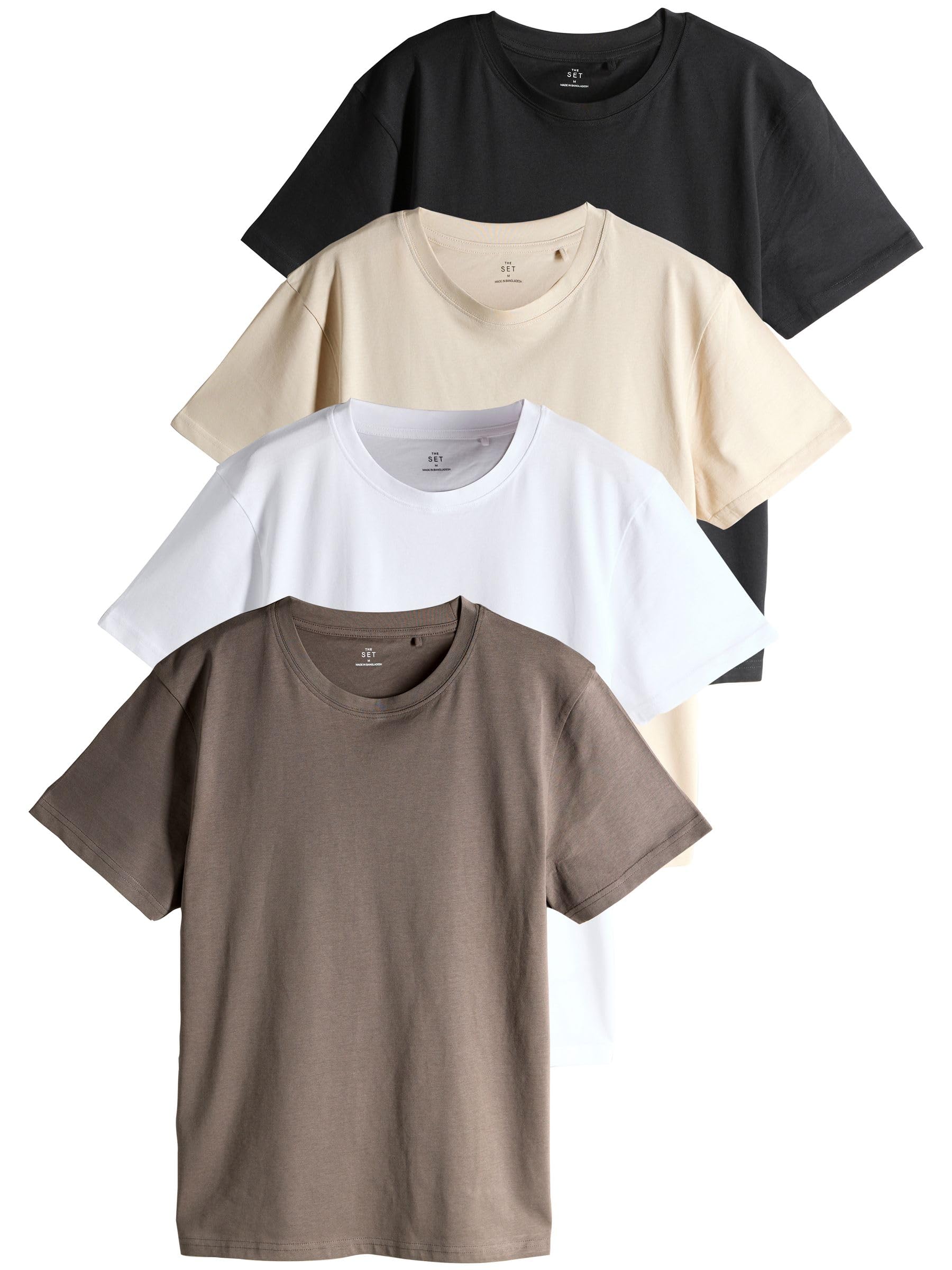 Geo Next THE SET T-Shirt Regular Manica Corta Uomo 4 Pezzi neri