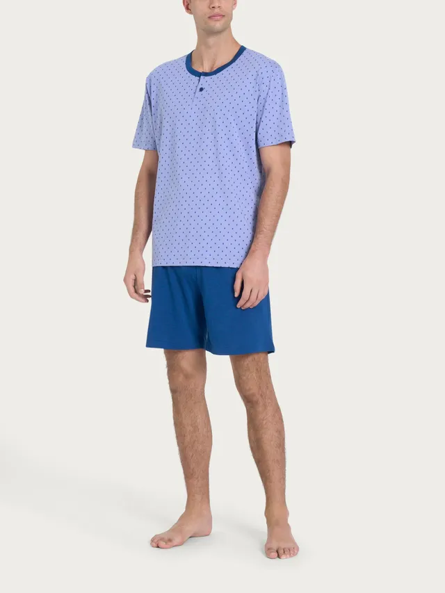 Ragno Sport pigiama corto uomo viola cotone geometrico