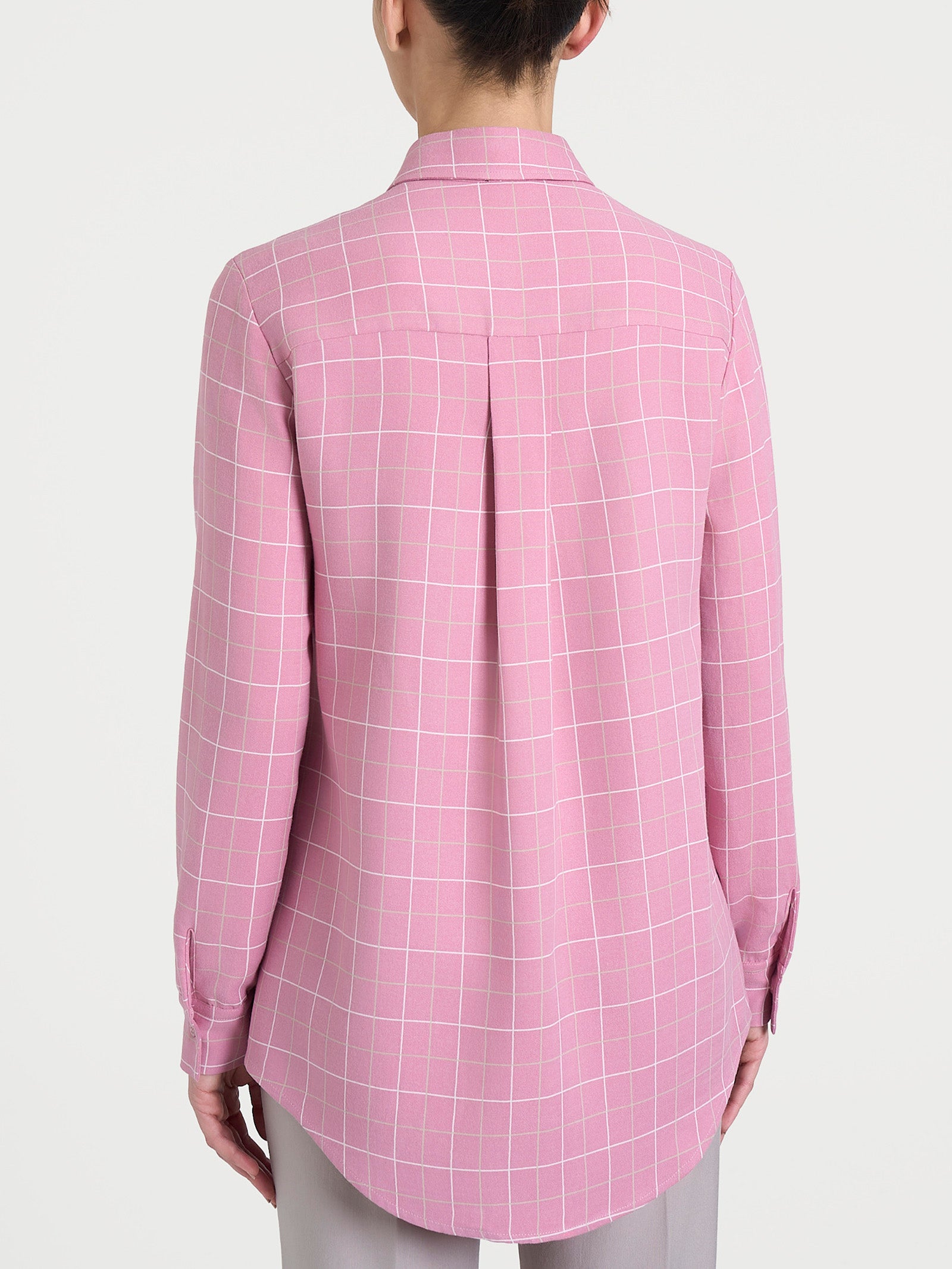 Ragno Winter EcoSeta camicia macro check Fant. Lilas quadri