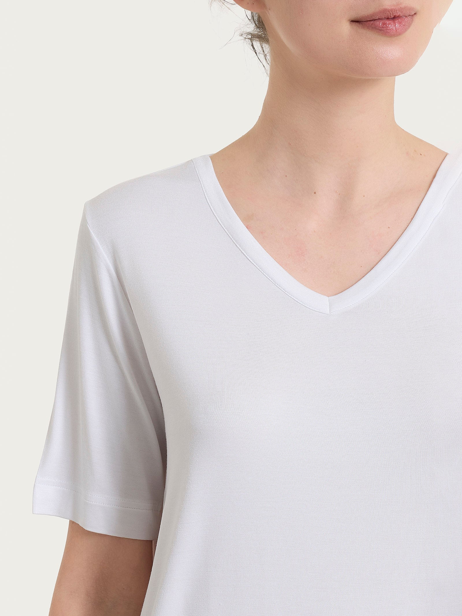 Ragno Viscosa Summer maglietta scollo V Bianco