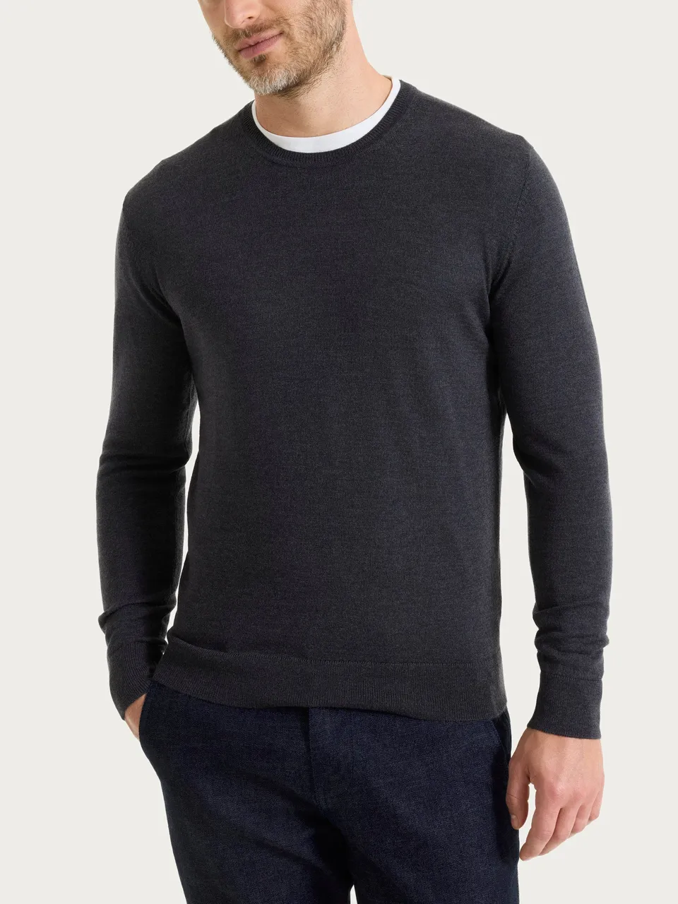 Ragno Merino Soft Pullover Girocollo Oscuro