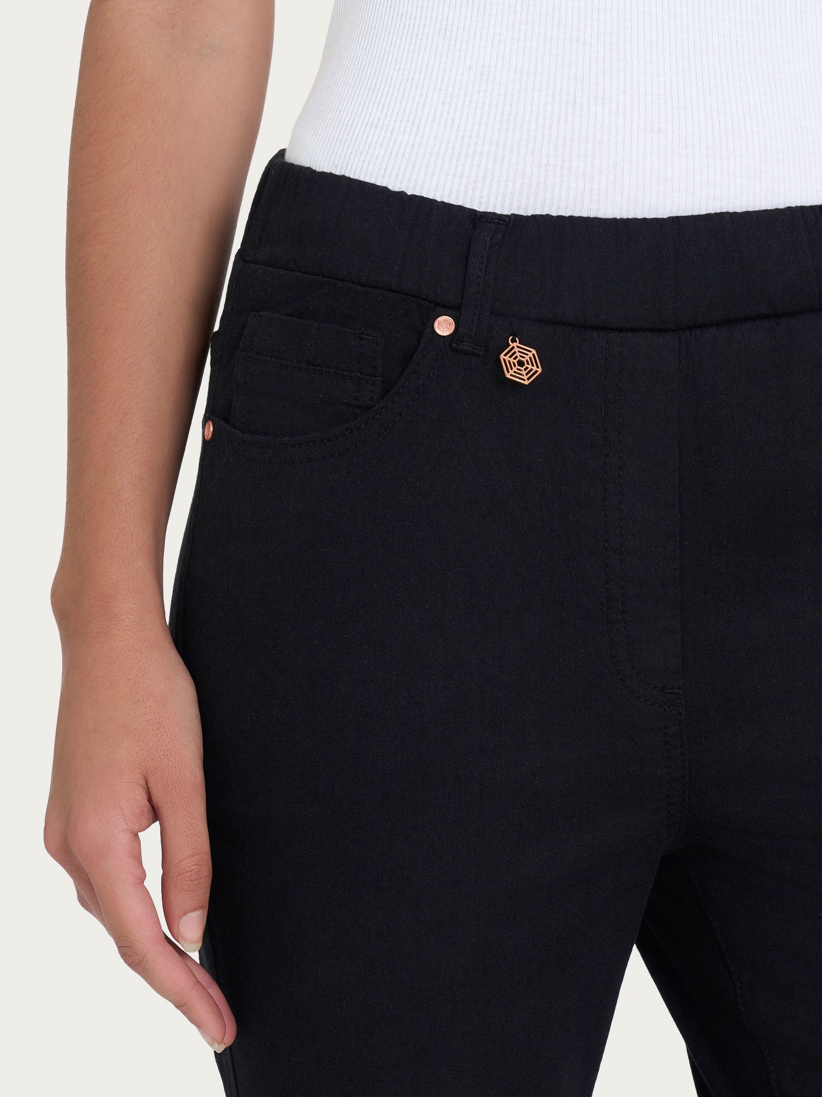 Ragno Jeans sfrangiato dritto donna Nero light denim