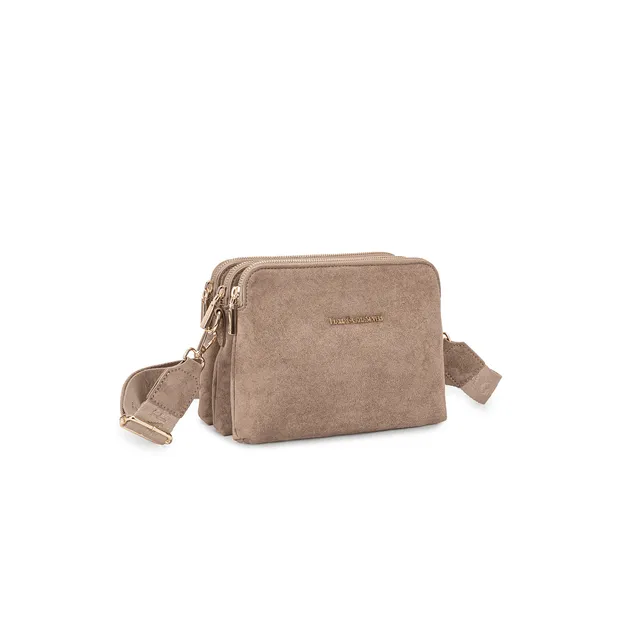 Maria Grazia Severi Multi-Compartment borsa tracolla camoscio 3 zip