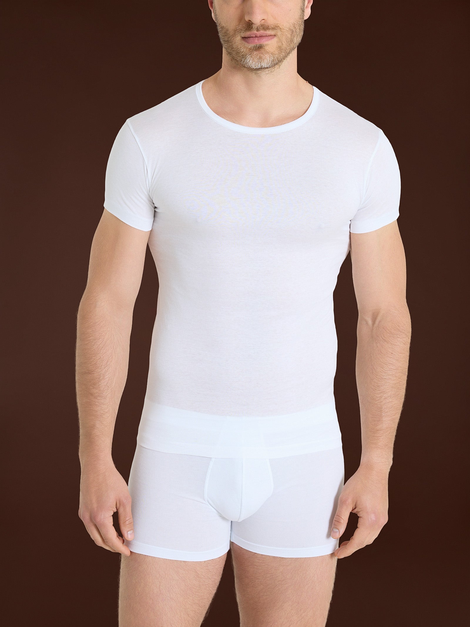 Ragno Silkotton Maglietta Girocollo Bianco cotone uomo