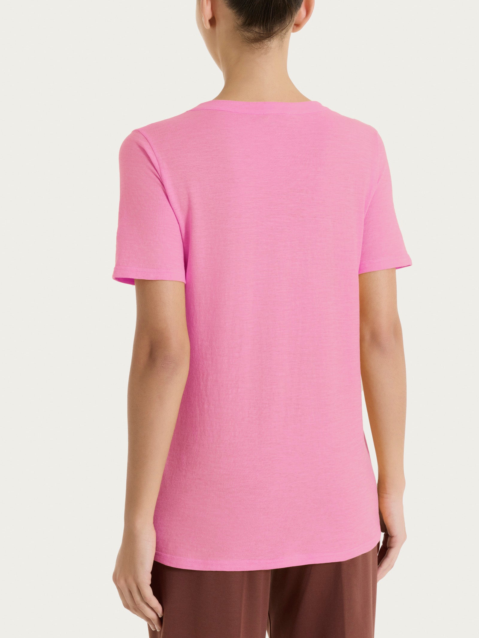 Ragno Jersey maglietta girocollo cashmere rose cotone