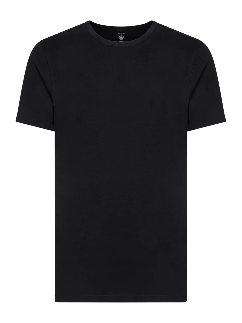 Ragno Interlock maglietta girocollo uomo Nero puro cotone