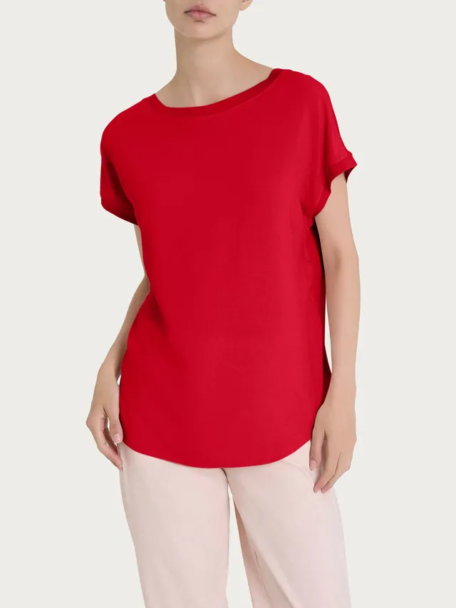 Ragno Viscosa Summer Maglietta Donna Salsa Manica Kimono