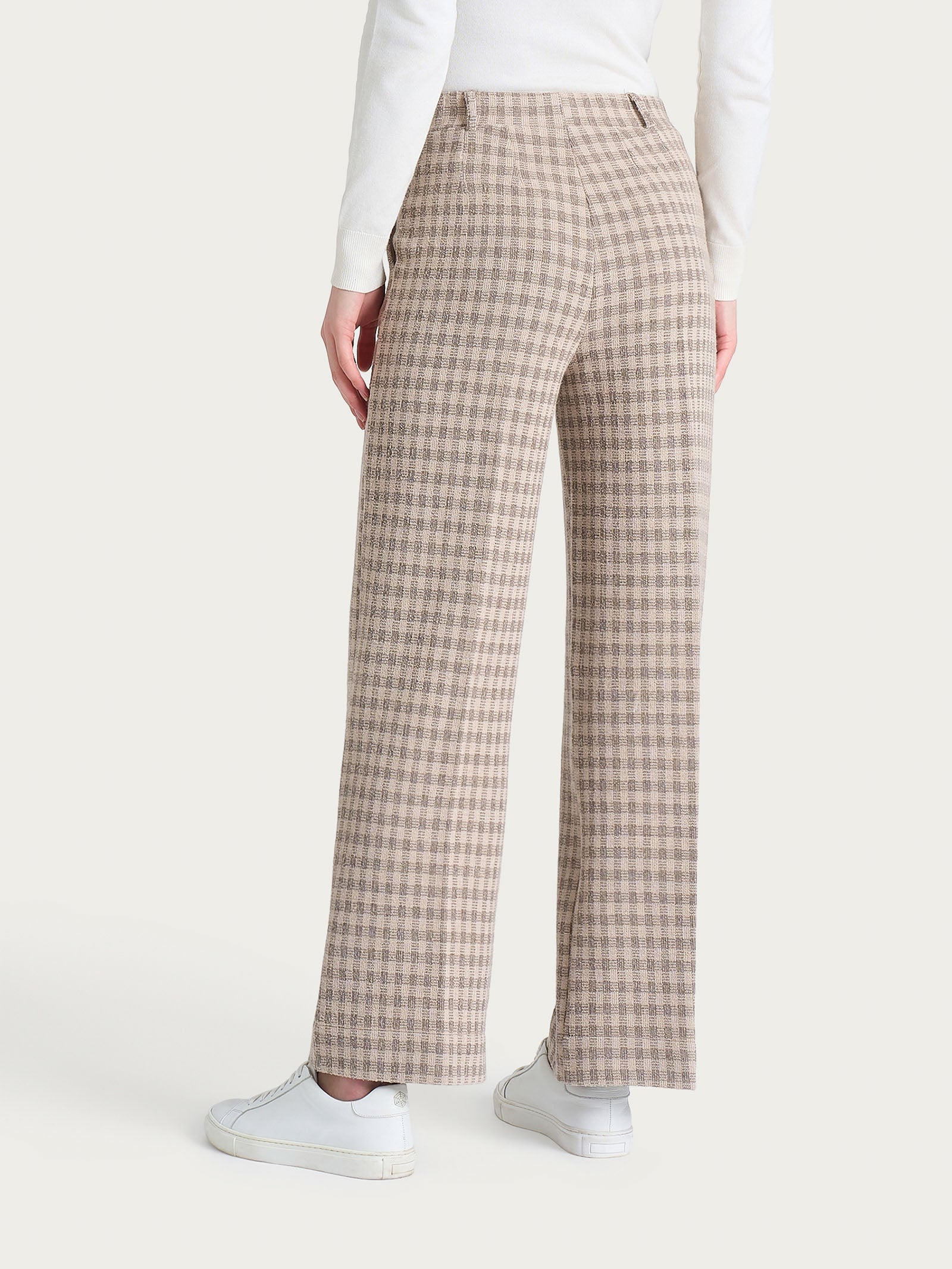 Ragno Eco Jacquard pantalone ampio Pine Bark misto lana