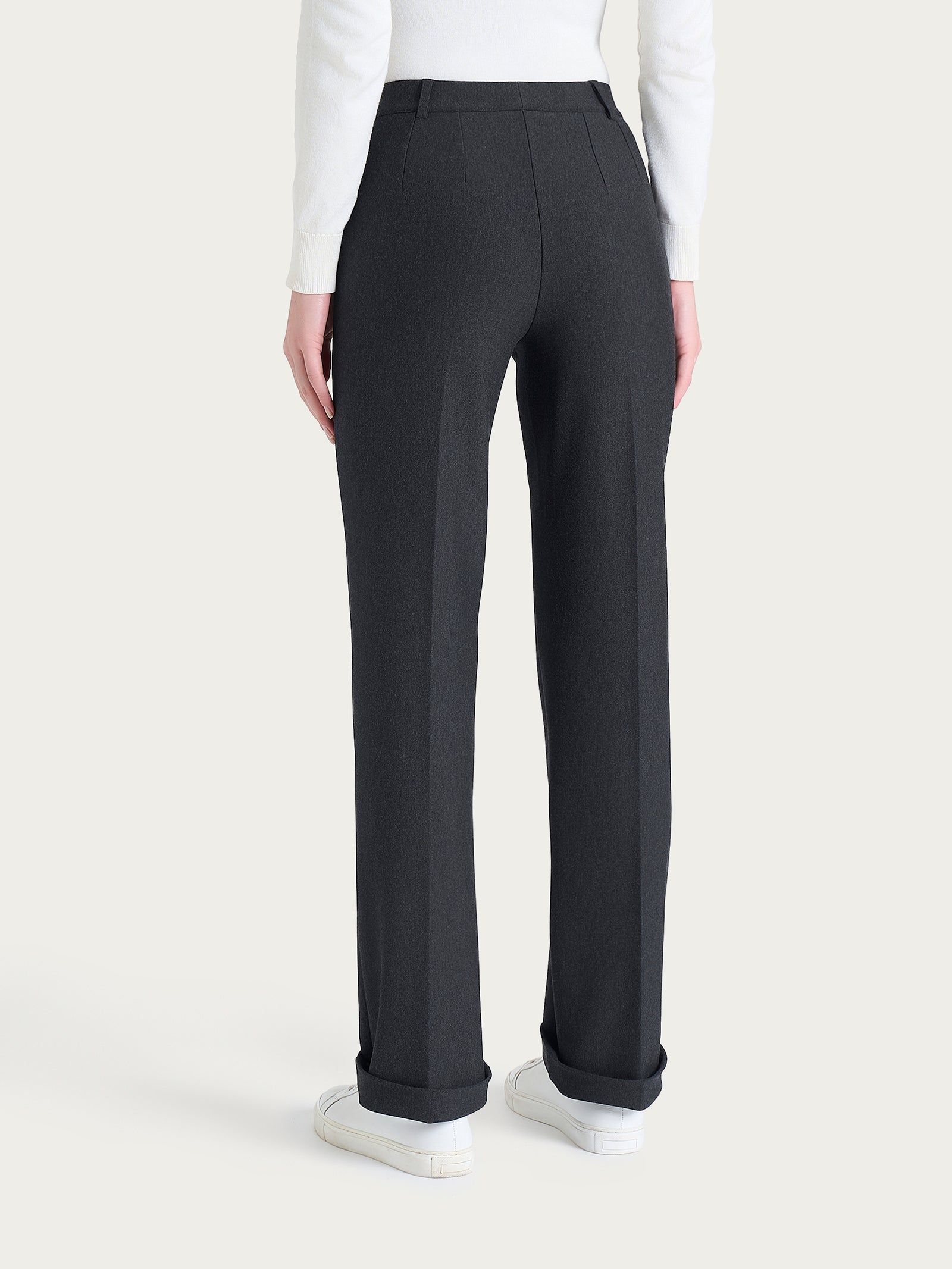 Ragno Compact Pantalone Ampio con Tasche Nero Melange