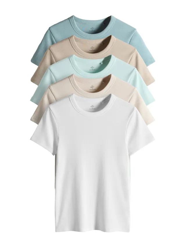 Next The Set magliette donna coste manica corta 5 pezzi