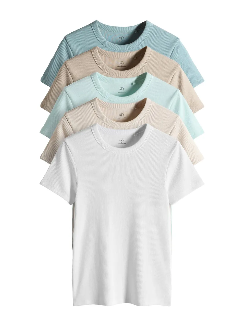 Next The Set magliette donna coste manica corta 5 pezzi