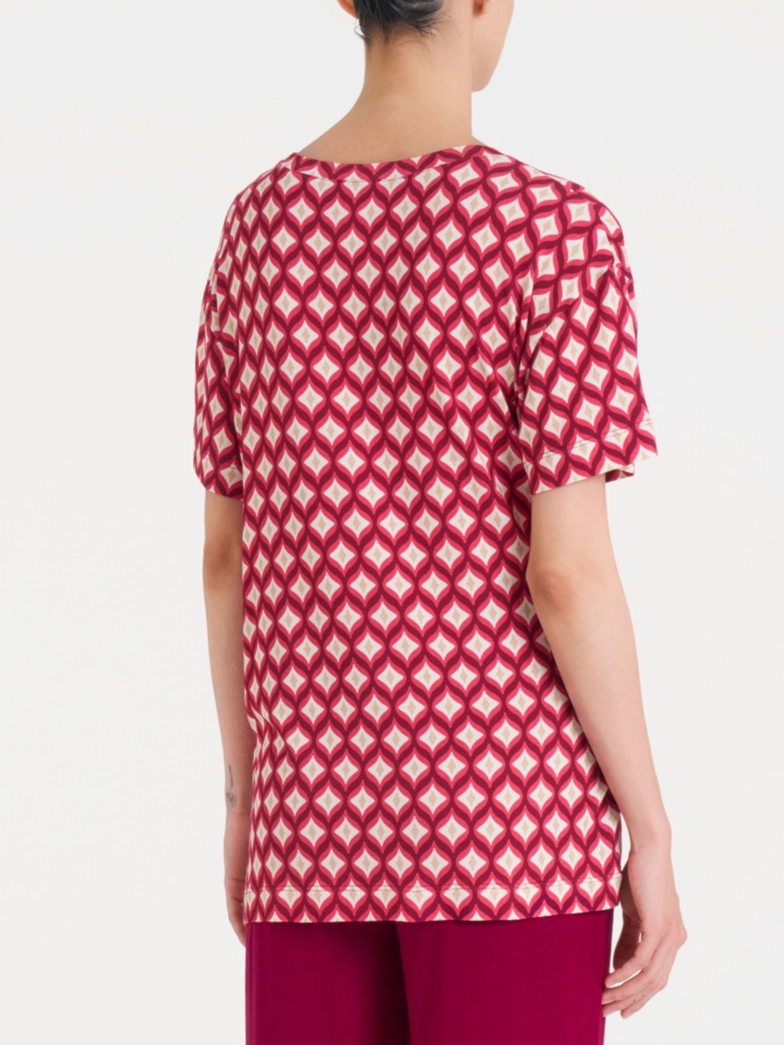 Ragno Viscosa Summer maxi t-shirt Fant. Rhododendron nodo