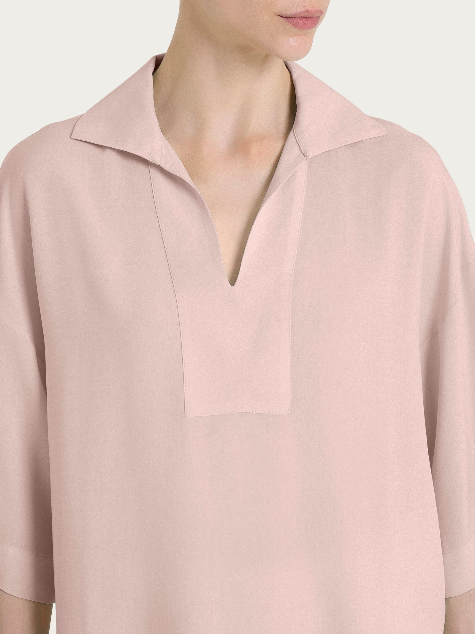 Ragno EcoSeta Blusa Colletto Polo Cameo Rose