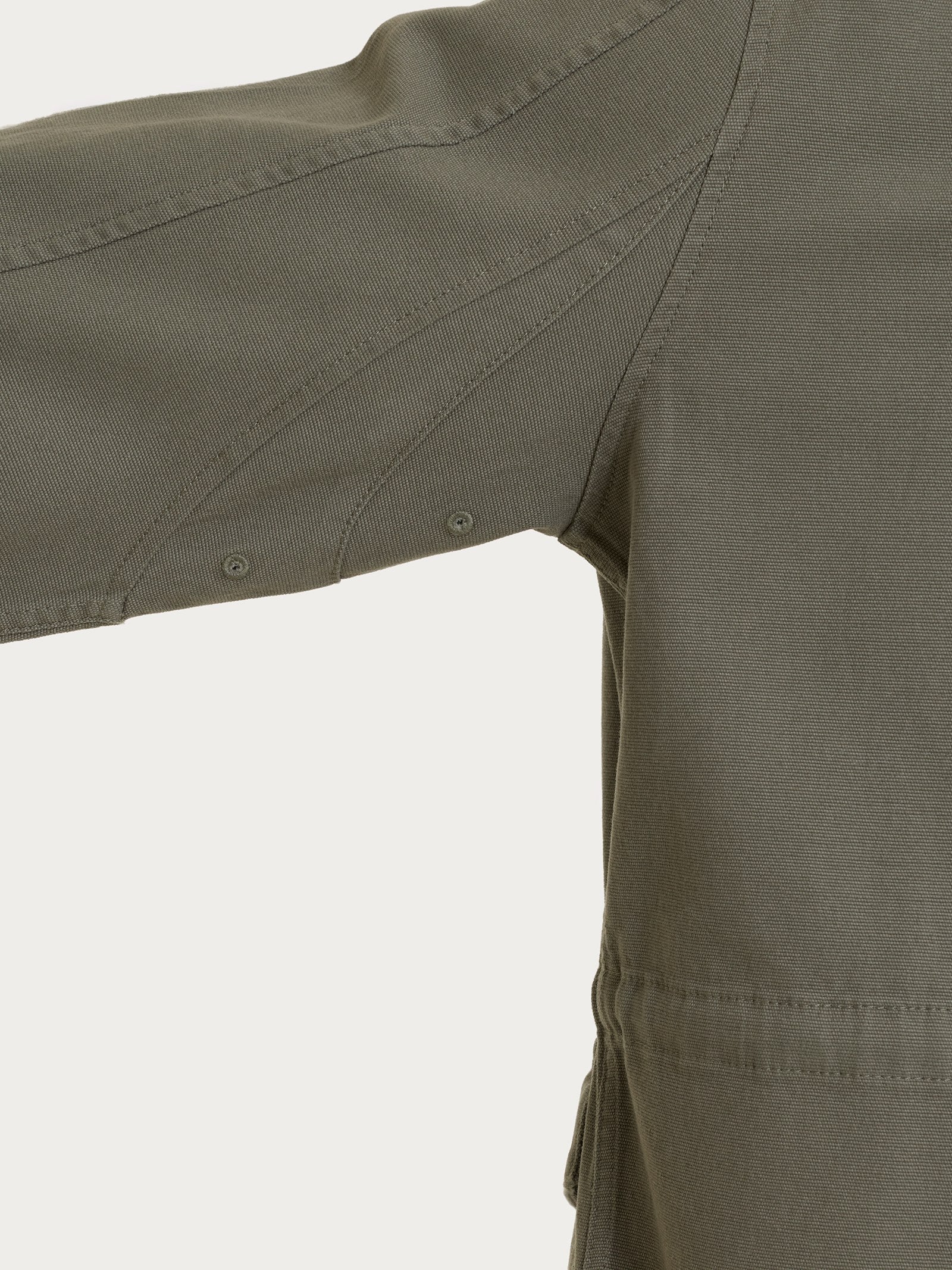 Ragno Canvas Stretch Cappotto Cappuccio Uomo Seagrass