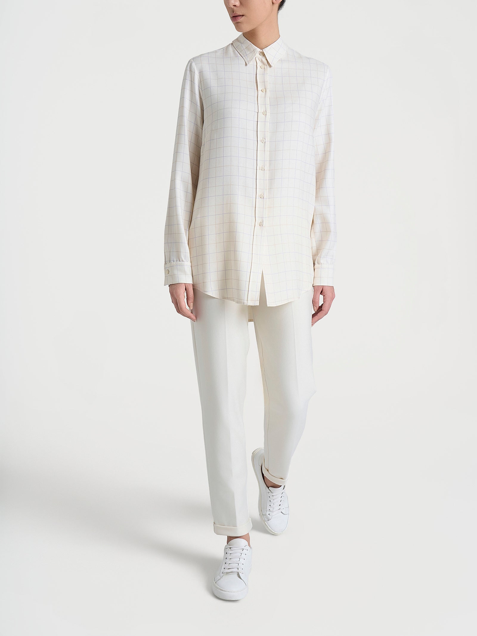 Ragno Camicia Check Avorio Donna Manica Lunga Winter Ecoseta