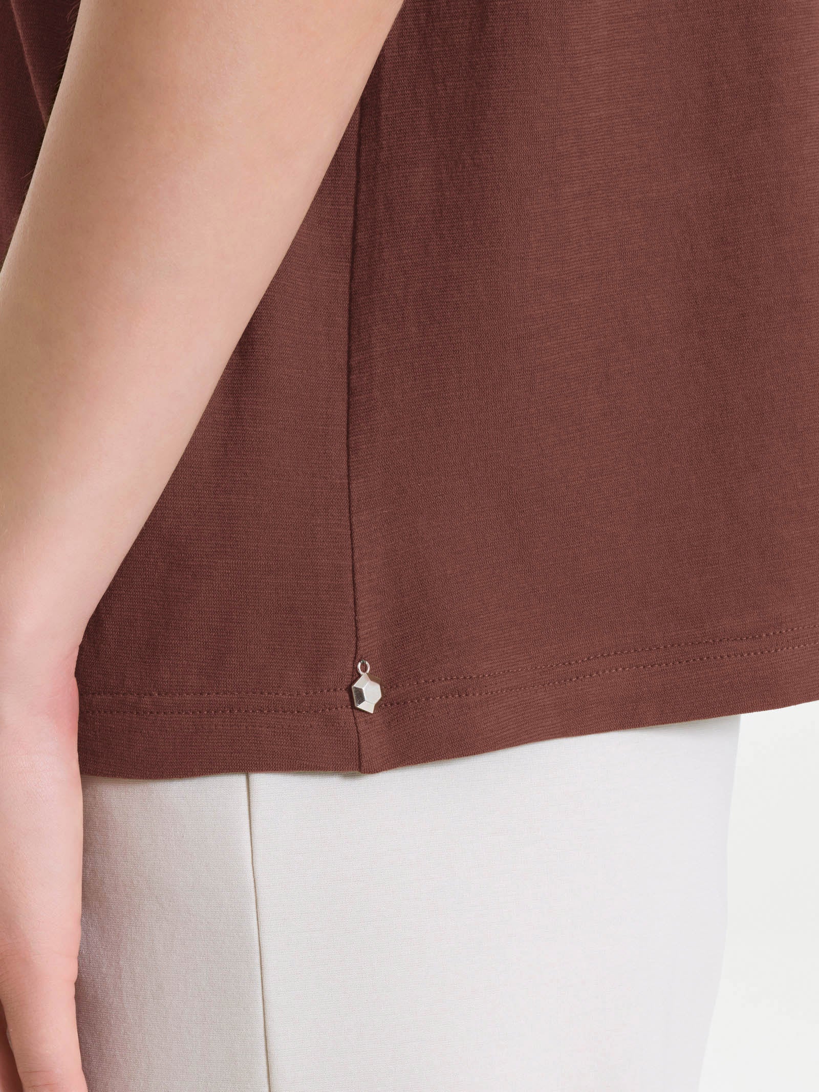 Ragno Slub Jersey maglietta Cappuccino puro cotone