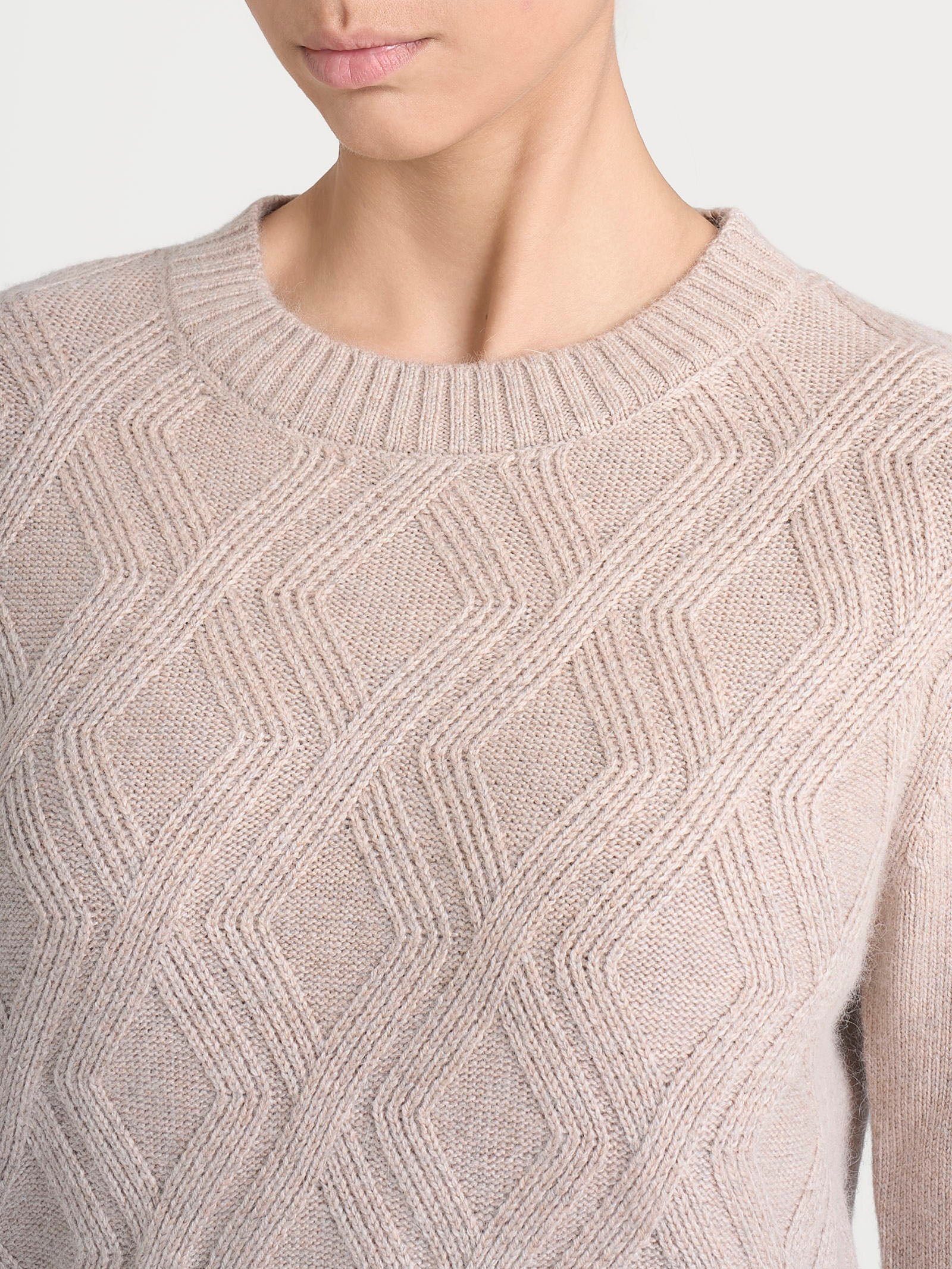 Ragno Natural Soft Maglia Girocollo Trecce Zenzero Melange