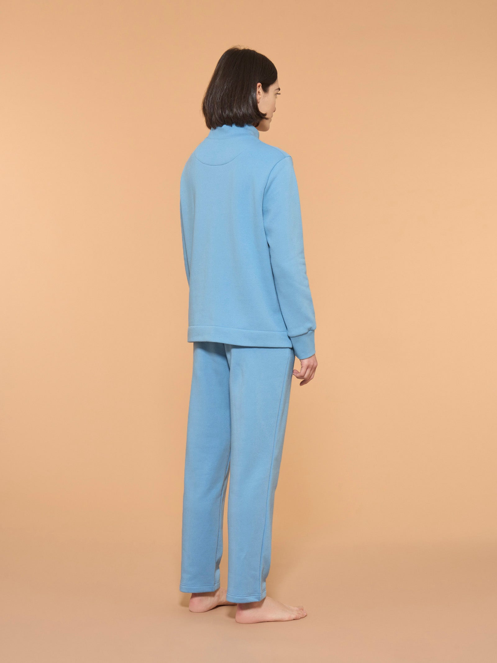 Ragno Tuta Felpata Collo Alto Cotone Dusk Blue Calda
