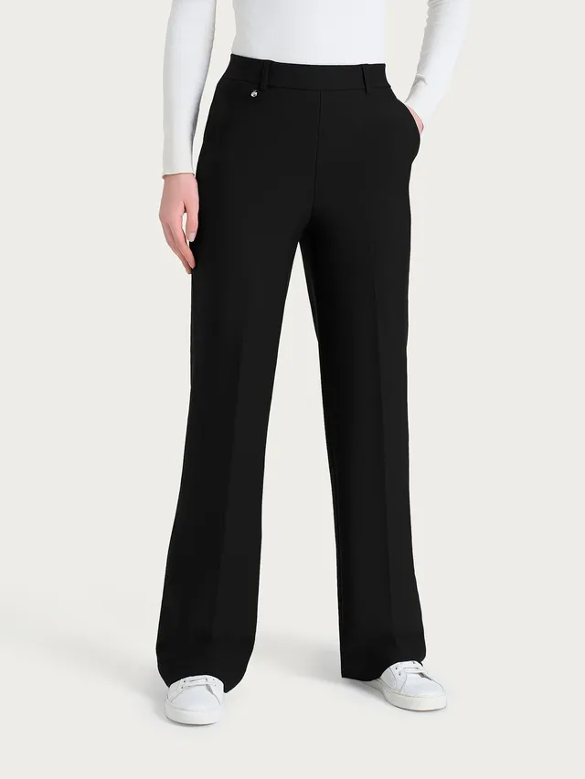 Ragno Compact Pantalone ampio wide leg Nero