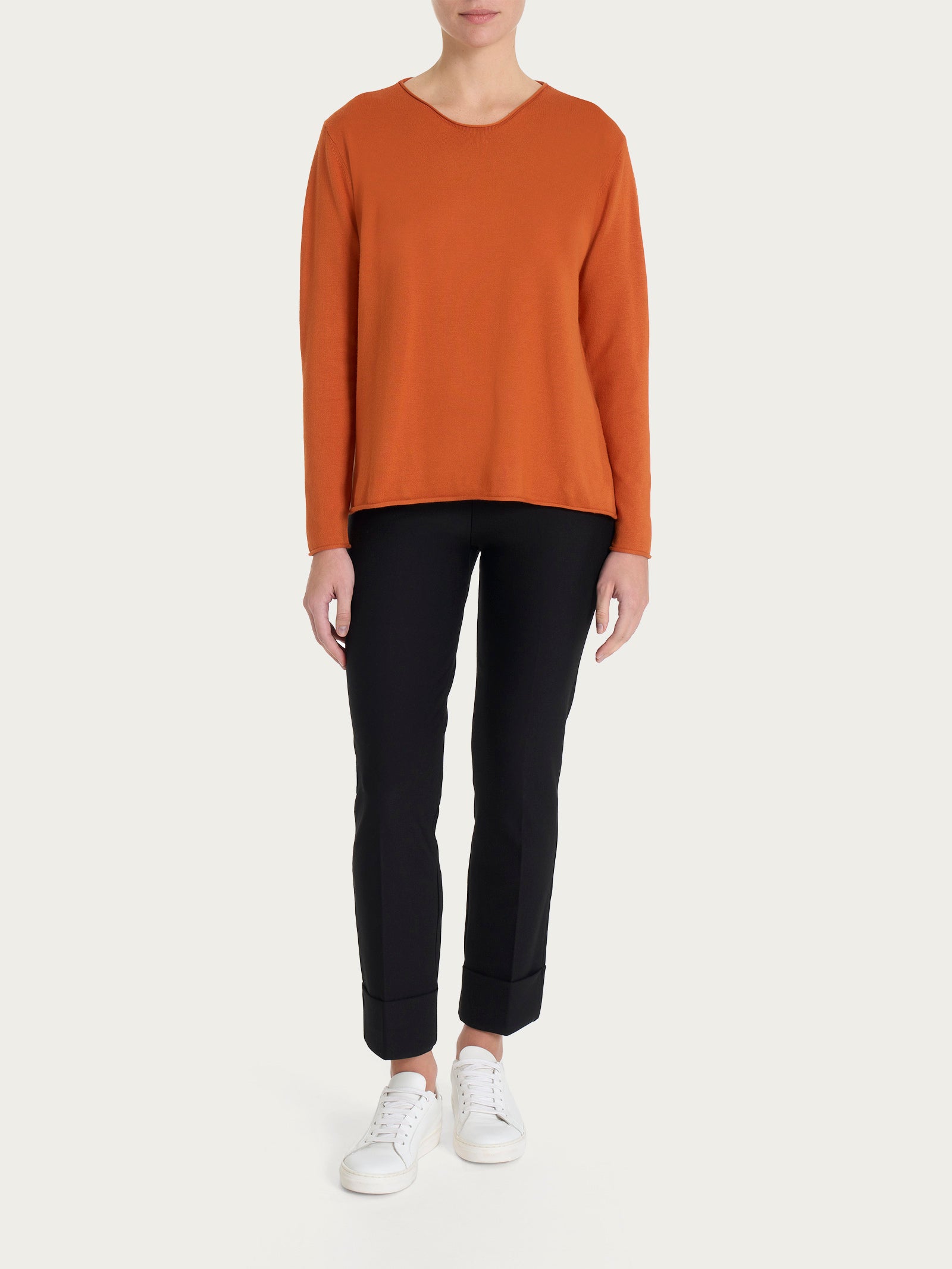 Ragno Four Seasons Maglia Girocollo Asimmetrica Rust viscosa