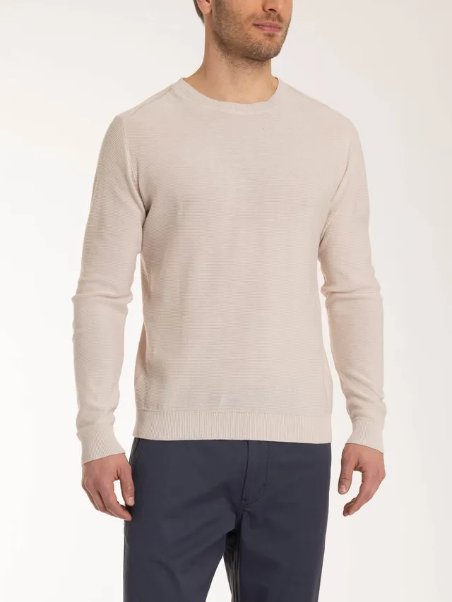 Ragno Puro Cotone Punto Links pullover uomo Champignon