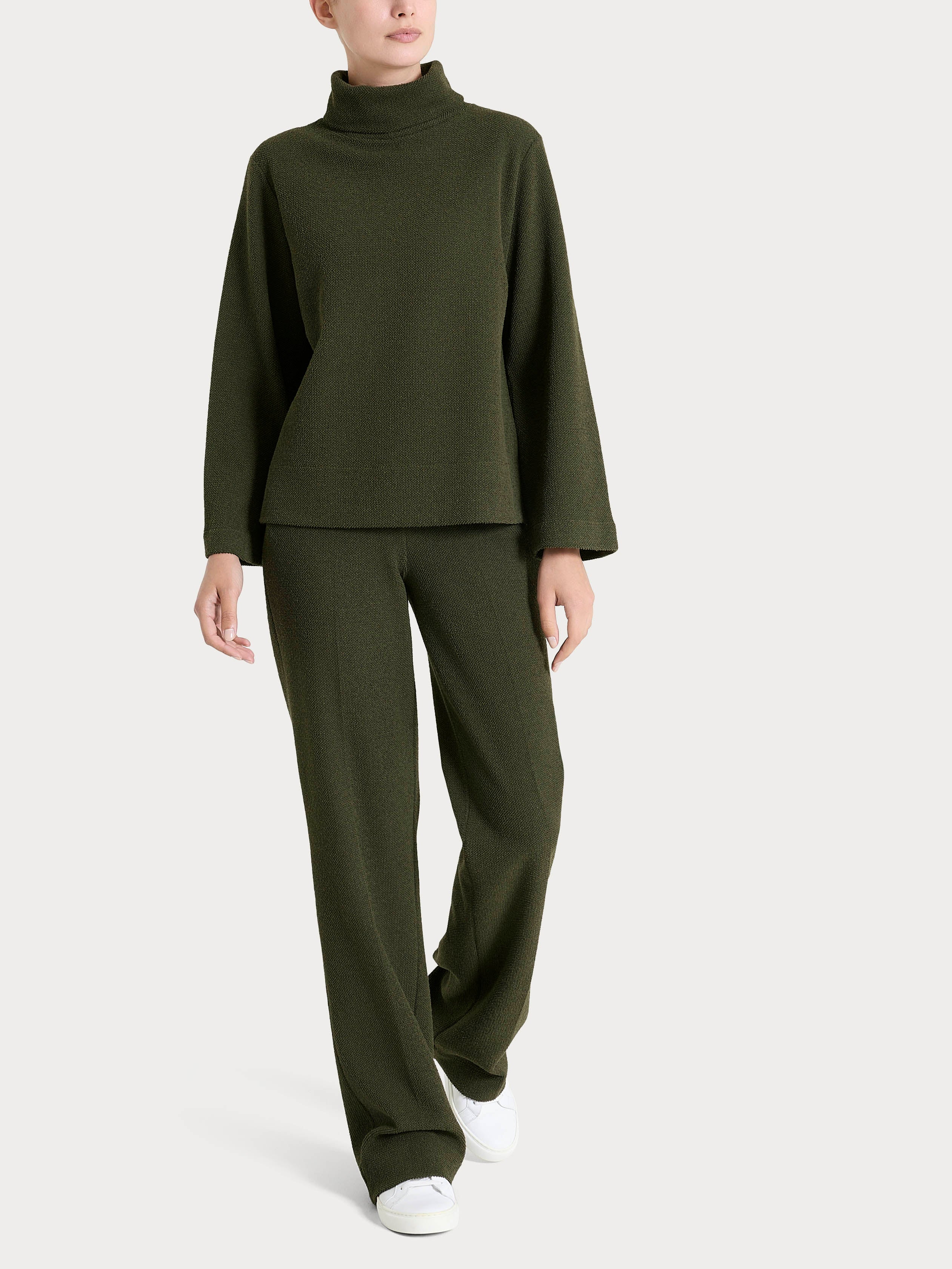 Ragno Felpa Collo Ciambella Japanese Fleece Verde Dark Olive