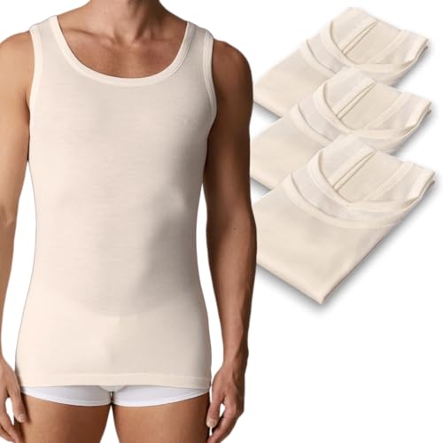 Lady C Canotta Intima Uomo Spalla Larga Lana e Cotone 3 Pezzi