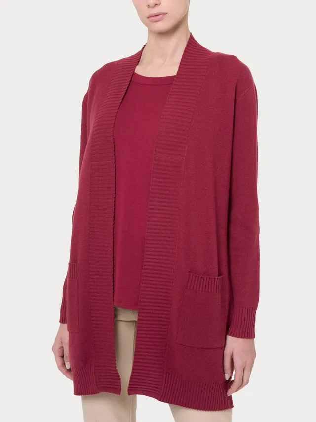 Ragno Super Soft Cardigan Lungo Aperto Rosso