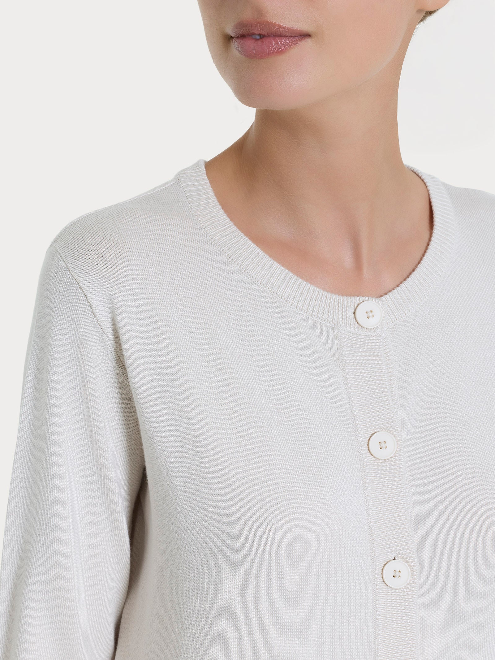 Ragno Winter Basic cardigan bottoni champignon manica lunga