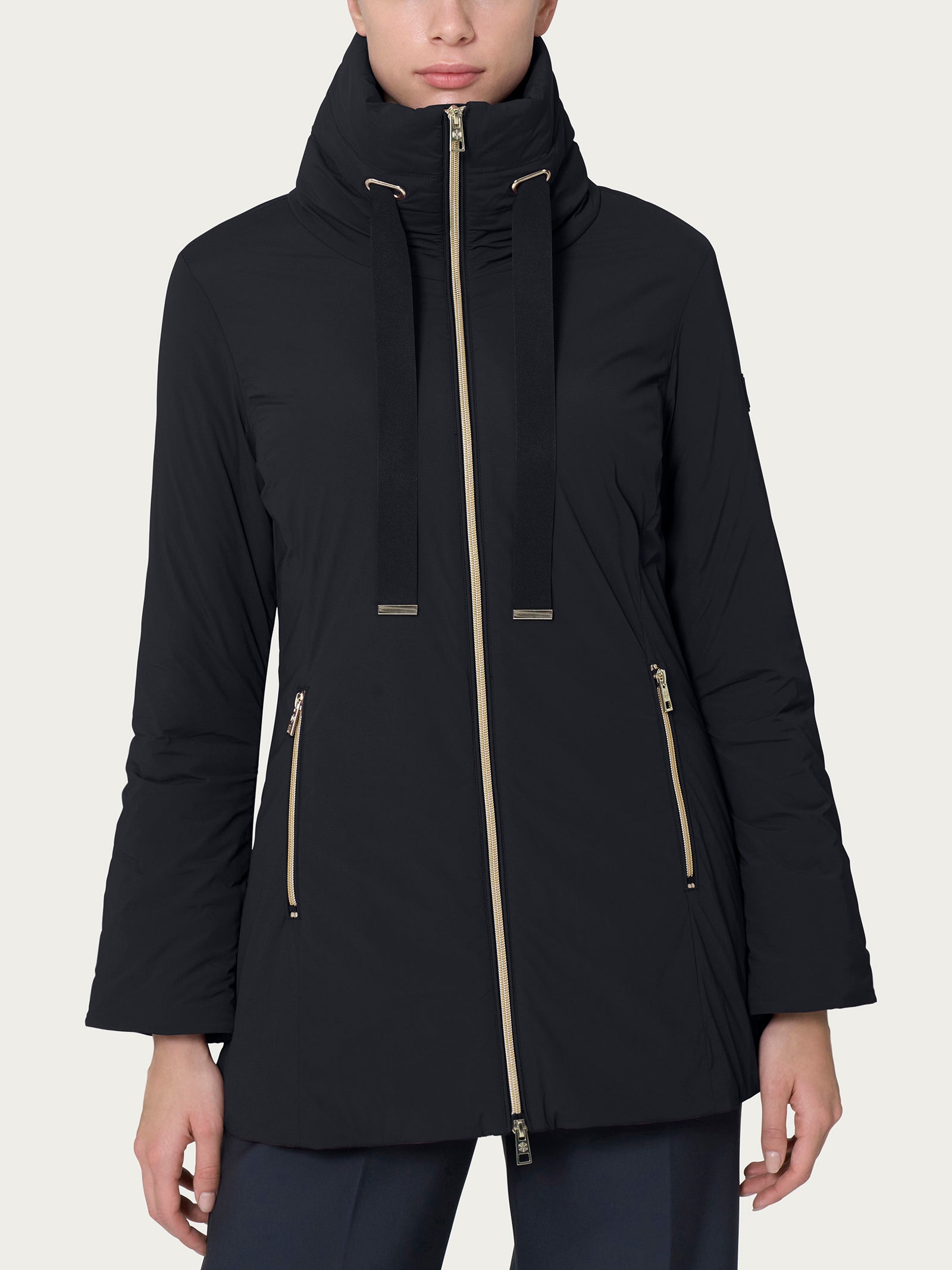 Ragno Parka Piumino Donna Nero 150g in lana